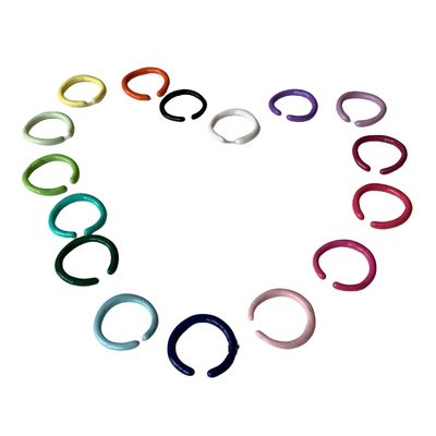 手工滴油ins彩色素圈开口戒指