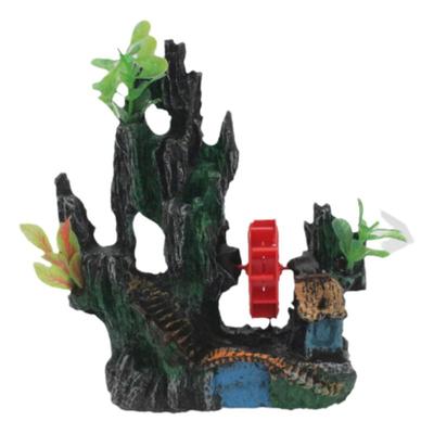 包邮水轮风车连接气泵可转动假山