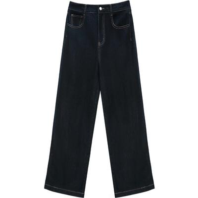 COCOBELLA细闪银葱印花牛仔裤