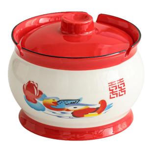 网红创意痰盂烟灰缸办公室客厅怀旧中式搞怪陶瓷带盖防飞灰烟缸