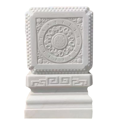 汉白玉方形门墩青石小象书香门第