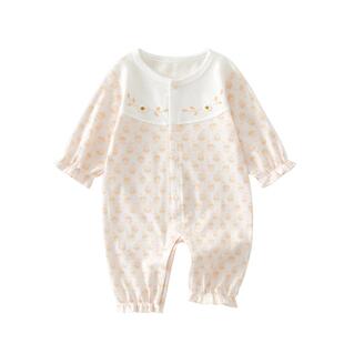 婴儿夏季薄款衣服长袖连体衣婴幼儿宝宝夏装a类夏天女宝66码哈衣