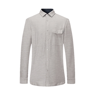 [双面穿]七匹狼外套式衬衫男装秋季新款正品纯棉牛仔色夹克衬衣男