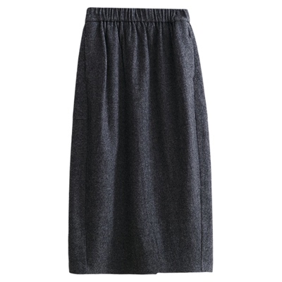 羊毛混纺保暖显瘦半身裙