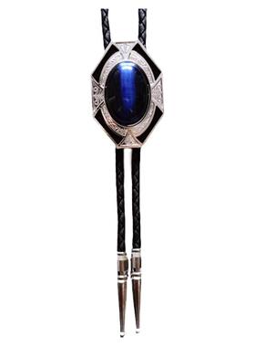 情侣项链男士黑色猫眼石镀金银