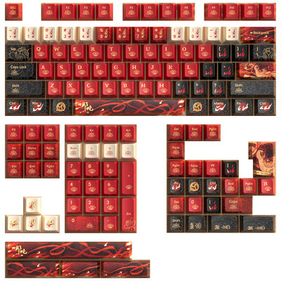 PIIFOX《哪吒》客制化键盘热升华个性键帽PBT原厂PC透明键盘键帽