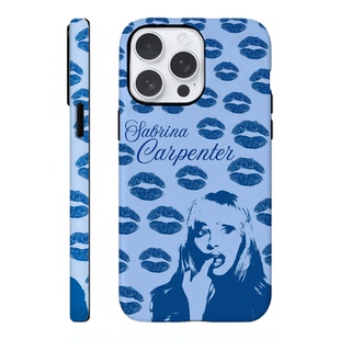 Sabrina Carpenter同款蓝底唇印个性明星周边小众设计感手机壳