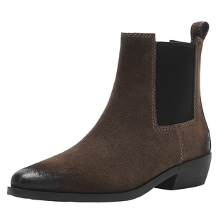 哈森/HARSON【河岸信步】25冬新款气质复古烟筒切尔西靴通勤短靴