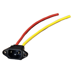 电动车充电器输出线品字T带盖充放电直头电源线公母插头三竖座口