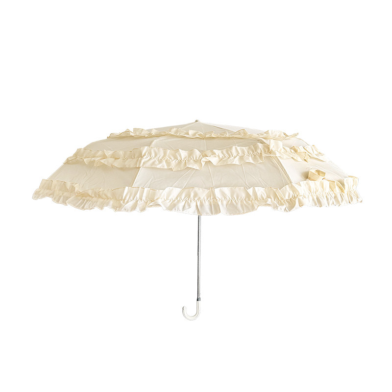 花边雨伞少女心洋伞ins蕾丝三折伞女cos拍照哥特lolita伞迷你弯钩
