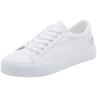 爱心小白鞋女2024新款爆款学生休闲鞋夏季薄款配裙子百搭平底板鞋