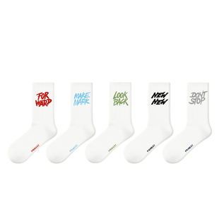 派米袜子男士款夏季白色中筒袜2026新款网球字母篮球运动羽毛球棉