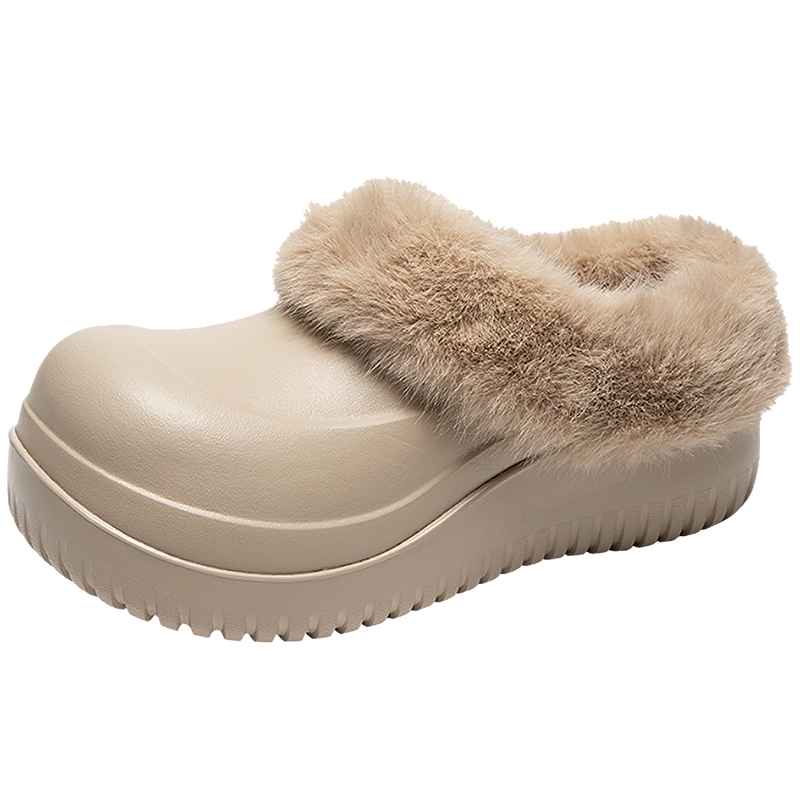 MIO米奥勃肯毛毛鞋2026春新款厚底可爱雪地靴冬季棉鞋加绒拖鞋女