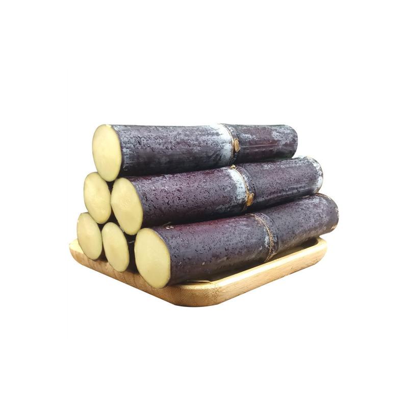 新鲜黑皮甘蔗现砍现发脆甜多汁9