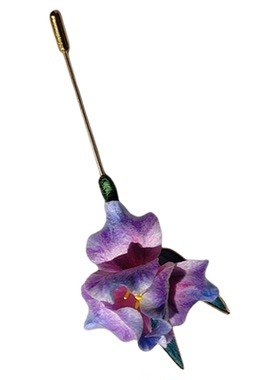 非遗绒花手工掐丝胸针送老师礼品
