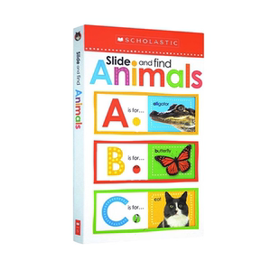 【自营】英文原版 Slide and Find ABC Animals 学乐滑滑乐纸板操作书 Scholastic Early Learners 数字 低幼启蒙宝宝学习英语