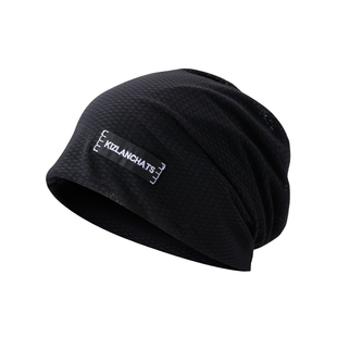 夏季薄款帽子男女潮空调帽冰丝堆堆帽透气包头帽针织帽显脸小速干