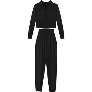 跑步运动套装女2026年高级感撸铁训练健身服速干衣宽松休闲瑜伽裤