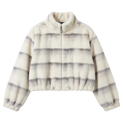 仿獭兔龙猫色渐变环保皮草外套