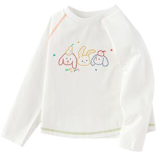 巴拉巴拉女童长袖T恤小童宝宝白色打底衫春秋款童装儿童休闲上衣