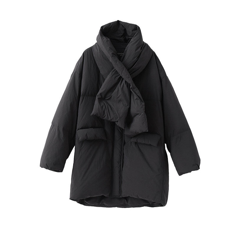 popchrio蓬蓬云朵围脖款羽绒服