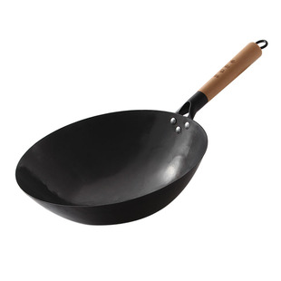 章丘手工锻打铁锅熟铁老式不粘铁锅家用炒锅不粘锅炒菜锅无涂层锅