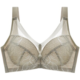 深圳东莞产地内衣女夏薄款大胸显小无钢圈文胸罩聚拢收副乳防下垂