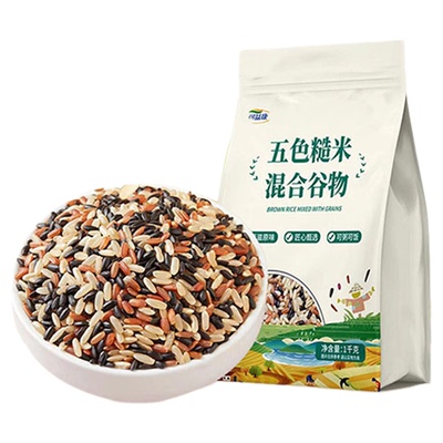 可益康五色糙米五谷杂粮组合饭黑紫红米健身粗粮燕麦米谷物