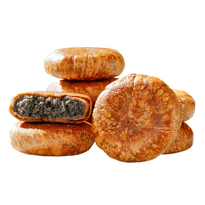 新品首发无添蔗糖荞麦黑芝麻酥饼手工烧饼千层饼传统零食50g/包