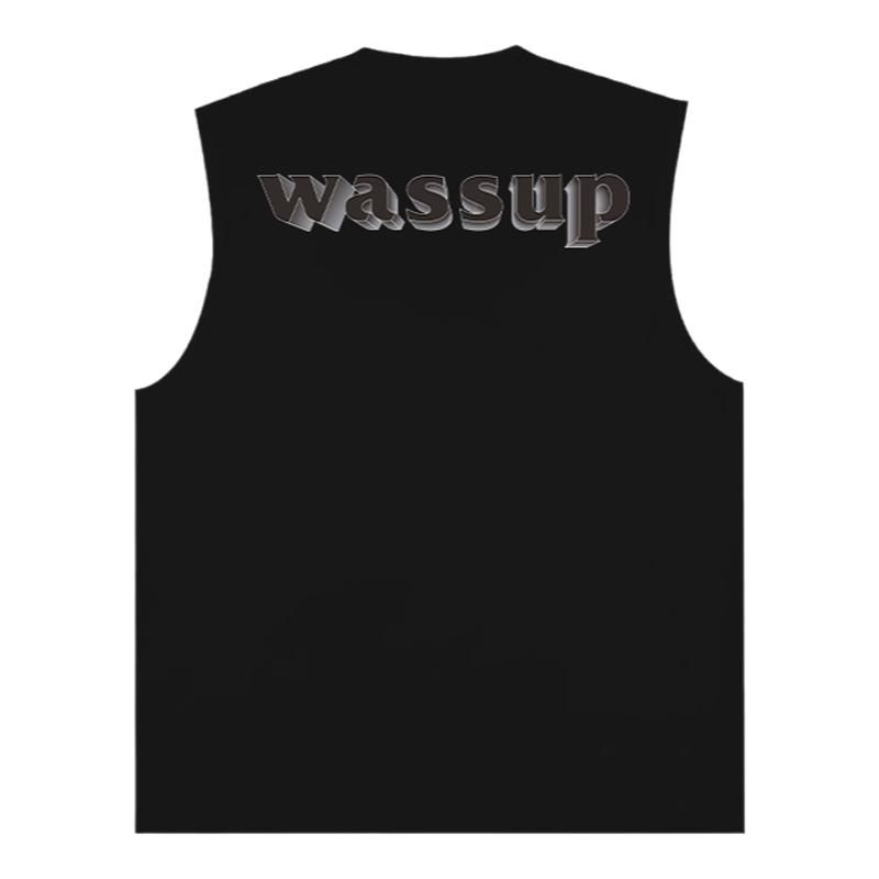 WASSUPHEODS正品国潮无袖背心男
