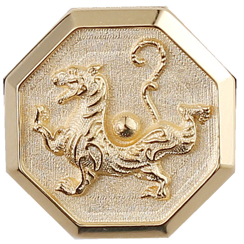 青龙白虎朱雀玄武纯金转运珠吊坠