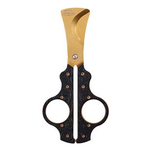 JIFENG季风雪茄工具德国进口不锈钢精美雕花复古纯铜便携雪茄剪