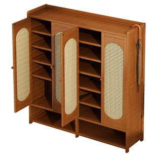 鞋架家用门口多层简易楠竹鞋柜入户防尘多功能置物架宿舍出租房用