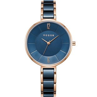 雷克斯正品新款小众轻奢陶瓷手表超薄简约品牌女表圣诞礼物送女生