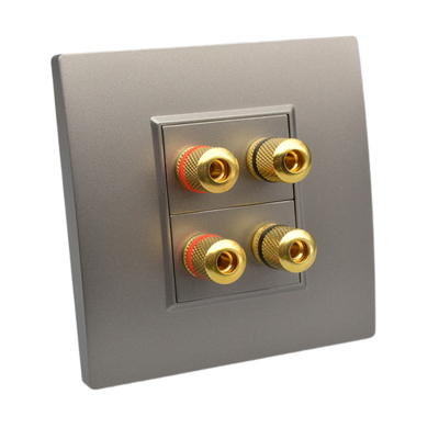 灰色四头音响喇叭面板插座