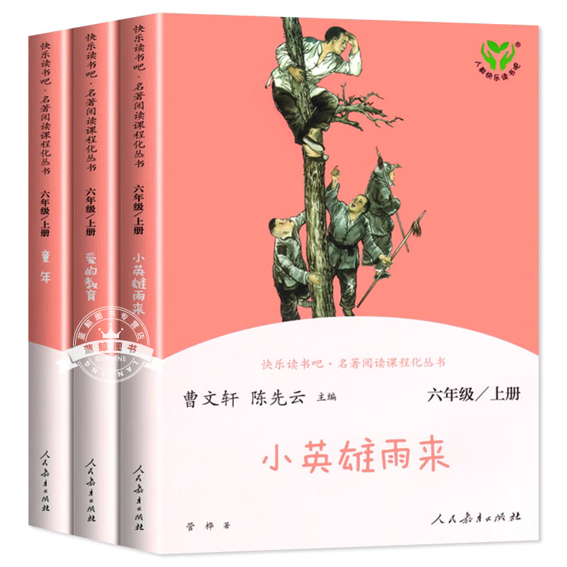 【人教版】全套3册童年六年级上册必读课外书快乐读书吧小英雄雨来爱的教育原著完整版人民教育出版社6上小学生暑假课外阅读书目