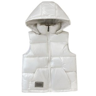 秋冬新款免洗儿童羽绒棉马甲男童连帽加厚背心女童外穿坎肩中大童
