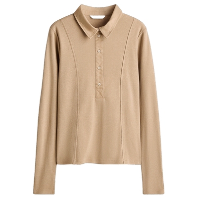 HM女装毛针织衫冬季新款气质里外皆暖修身罗纹针织打底衫1323884