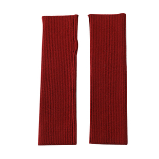 秋冬季保暖羊绒羊毛半指手套半截漏指女开车学生露指针织护腕袖套