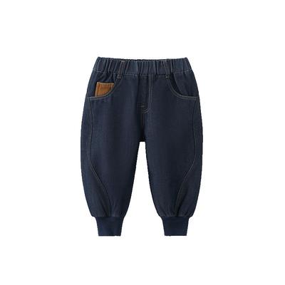 [410G莱赛尔]齐齐熊宝宝加绒牛仔裤冬季加厚男童裤子儿童2025新款