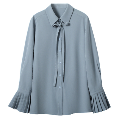 图曼朵超好看蝴蝶结绑带面试衬衫