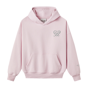 REALISM REAL LOVE 美式复古卫衣 果子露粉  情侣宽松连帽衫