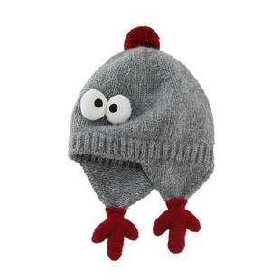 儿童帽子冬季韩版男童保暖套头护耳帽秋冬女孩宝宝户外防寒毛线帽