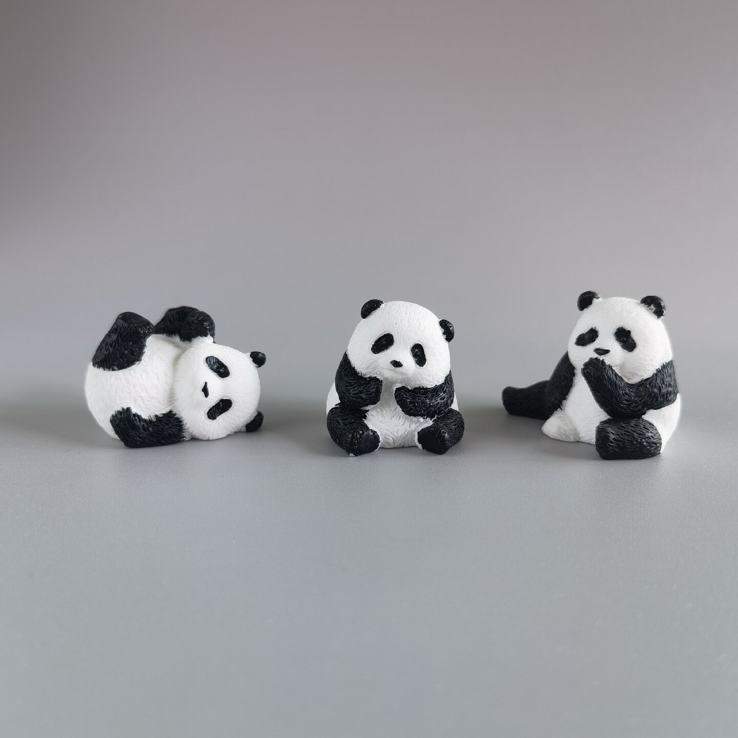 diy奶油胶造景配件创意可爱防真熊猫摆件手工桌面车载装饰品
