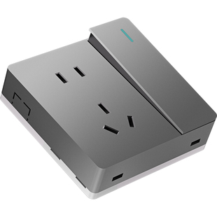 明装开关插座面板86家用墙壁16A空调一开5五孔带开关超薄明线灰色