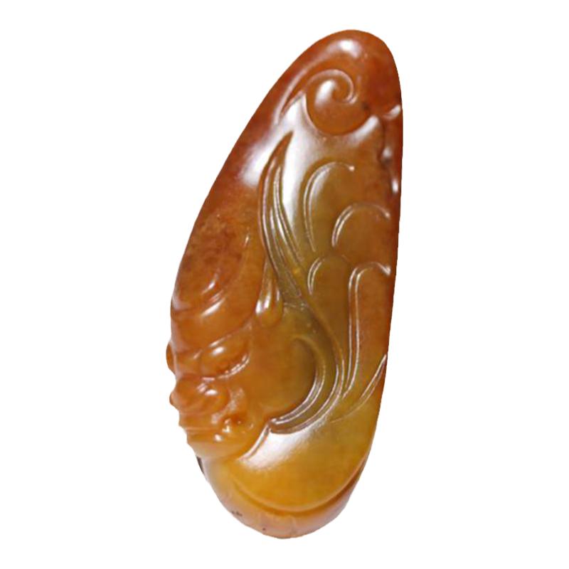玉奕红皮守护貔貅兽头瑞兽挂件