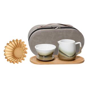 koonan卡纳窑变蛋糕滤杯 陶瓷手冲咖啡滤杯平底咖啡过滤器送滤纸