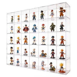 定制高达盲盒收纳展示架透明置物架上墙亚克力展示盒手办陈列灯带