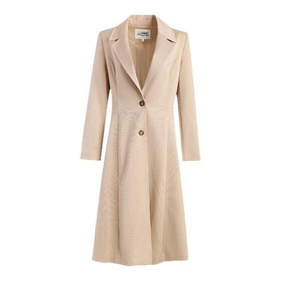 声雨竹长袖西装领中长款通勤