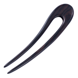 檀木U型发簪女新中式高级感日常通勤盘发古风木簪子发钗U形簪双簪